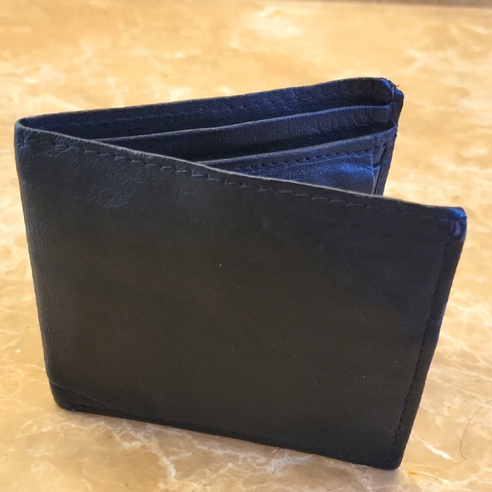 Black Money & Card Holder Genuine Leather Accessory
